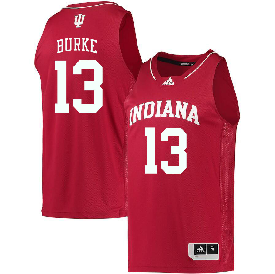 Men #13 Shaan Burke Indiana Hoosiers College Basketball Jerseys Stitched Sale-Crimson